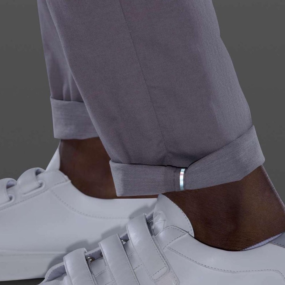 Lululemon Commission Pant Slim Oxford Gull Grey/White Men’s Size W34 L32 Golf - Picture 3 of 12